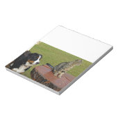 Berner Sennenhund mit Katze Notizblock (Rotiert)