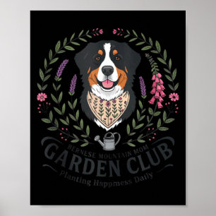 Berner Sennenhund-Mutter Gartenclub Muttertag Poster