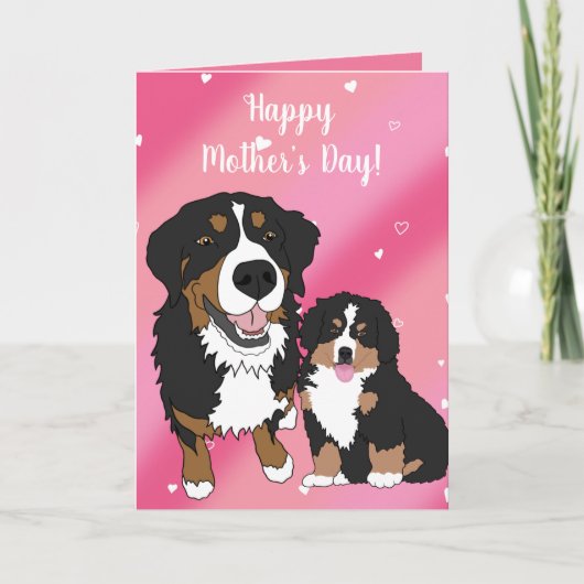 Berner Sennenhund Muttertag Feiertagskarte (Vorderseite)
