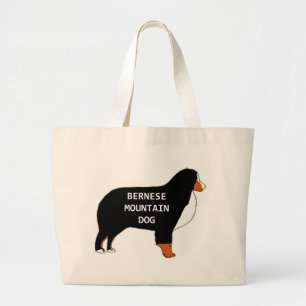 Berner Sennenhund Name Silhouette Rost Jumbo Stoffbeutel