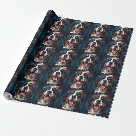 Berner Sennenhund Neujahr Geschenkpapier (Ungerollt)