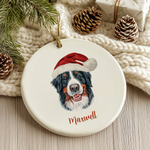 Berner Sennenhund personalisiertes Weihnachten Keramik Ornament