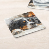 Berner Sennenhund Rechteckiger Pappuntersetzer (angewinkelt)