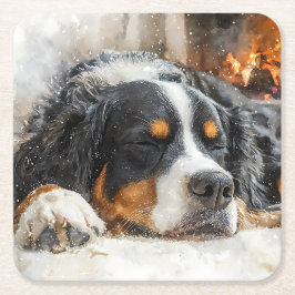 Berner Sennenhund Rechteckiger Pappuntersetzer