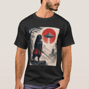 Berner Sennenhund Samurai UFO Vintage Japanisch  T-Shirt
