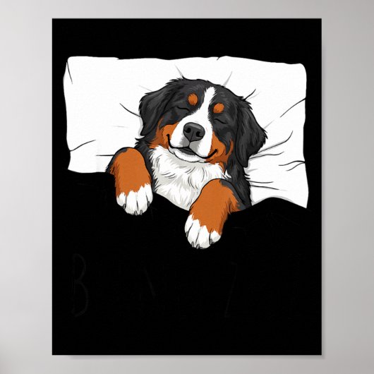 Berner Sennenhund Schlafthemd Pyjama lustiger Sche Poster (Vorne)
