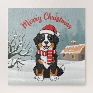 Berner Sennenhund Schneebedeckte Weihnachten Doodl Puzzle