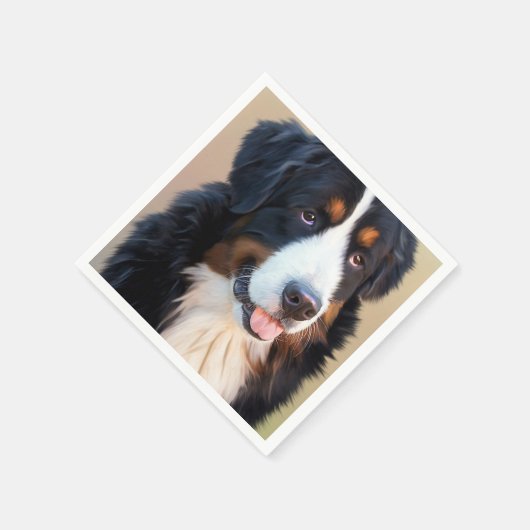 Berner Sennenhund Serviette (Ecke)