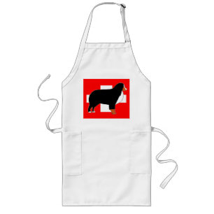 Berner Sennenhund-Silhouette auf Flagge Rost Lange Schürze