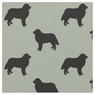 Berner Sennenhund Silhouetten Muster Stoff