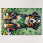 Berner Sennenhund St. Patrick’s Day Glückshund Puzzle (Horizontal)