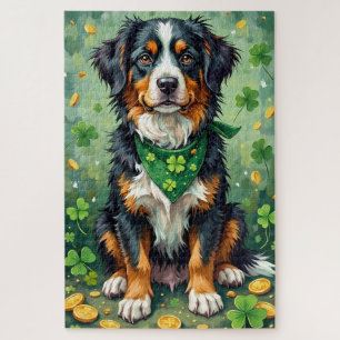 Berner Sennenhund St. Patrick’s Day Glückshund Puzzle