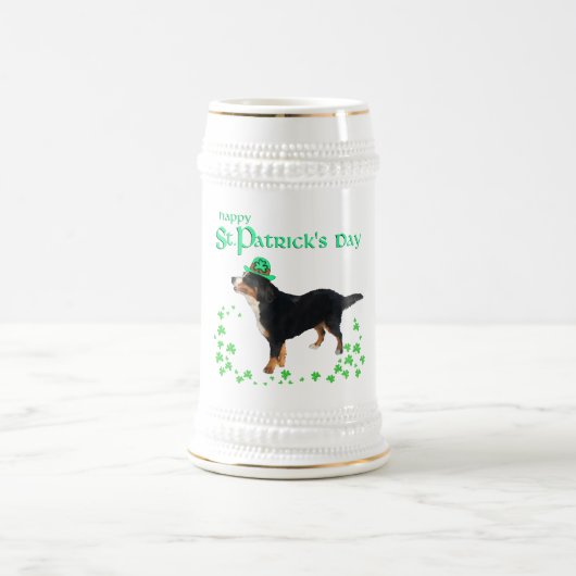Berner Sennenhund St. Patrick's Day Bierglas (Mittel)