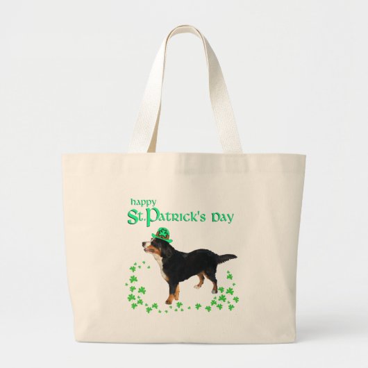 Berner Sennenhund St. Patrick's Day Jumbo Stoffbeutel (Vorne)