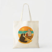 Berner Sennenhund Sunset Beach Begleiter Tragetasche (Vorne)