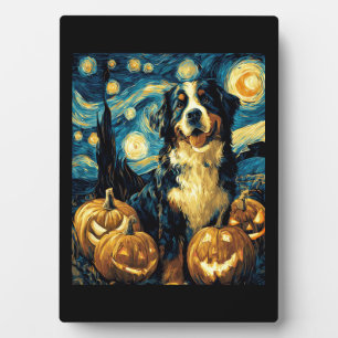 Berner Sennenhund Süßer Hund Halloween Jack O Lant Fotoplatte