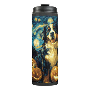 Berner Sennenhund Süßer Hund Halloween Jack O Lant Thermosbecher
