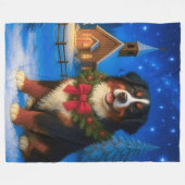 Berner Sennenhund Urlaub Fleecedecke (Vorderseite (Horizontal))