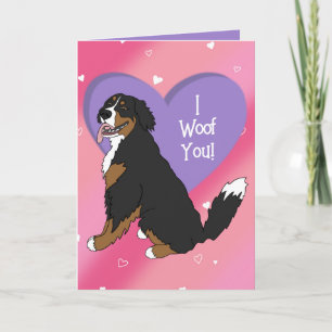 Berner Sennenhund Valentinstag  Dankeskarte