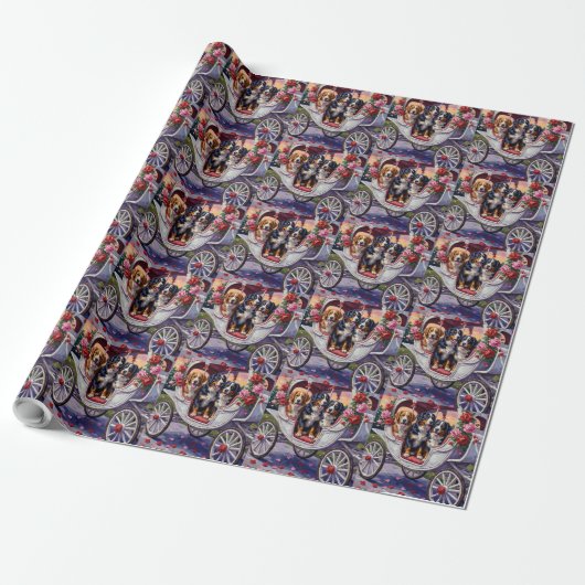 Berner Sennenhund Valentinstag Geschenkpapier (Ungerollt)