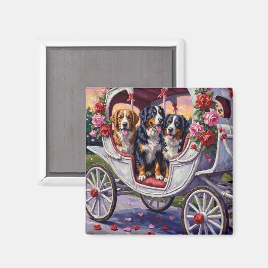 Berner Sennenhund Valentinstag Magnet (Vorderseite/Rückseite)