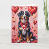 Berner Sennenhund Valentinstag mit Herzen Karte (Vorderseite)