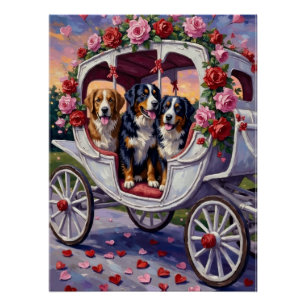 Berner Sennenhund Valentinstag Poster