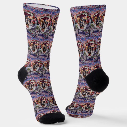 Berner Sennenhund Valentinstag Socken (Gewinkelt)