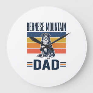 Berner Sennenhund-Vater Vintage-Vector-Design_1 Große Wanduhr