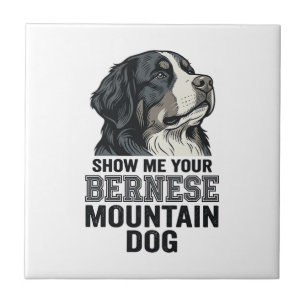 Berner Sennenhund Vintage Gravur Shirt Design Fliese
