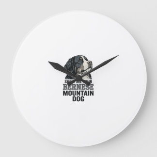 Berner Sennenhund Vintage Gravur Shirt Design Große Wanduhr