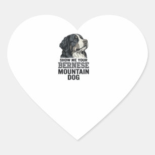 Berner Sennenhund Vintage Gravur Shirt Design Herz-Aufkleber
