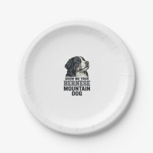 Berner Sennenhund Vintage Gravur Shirt Design Pappteller