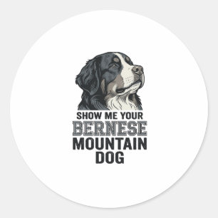 Berner Sennenhund Vintage Gravur Shirt Design Runder Aufkleber