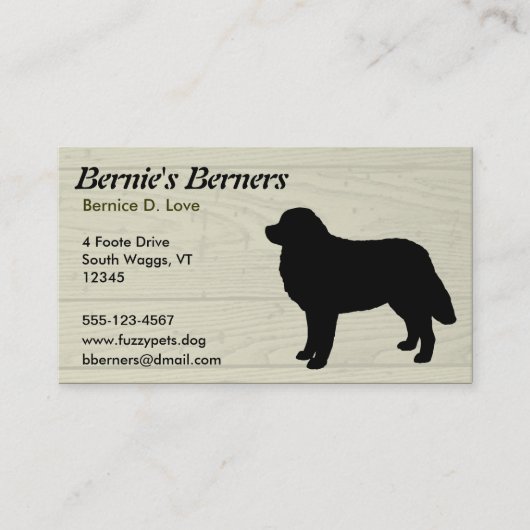 Berner Sennenhund Visitenkarte (Vorderseite)