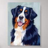 Berner Sennenhund | Wasserfarben Haustier Poster (Vorne)