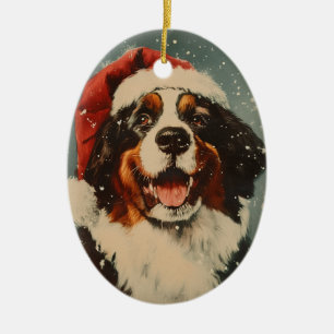 Berner Sennenhund Weihnachten Keramik Ornament