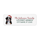 Berner Sennenhund Weihnachts-Rücksendeadresse      (Vorne)