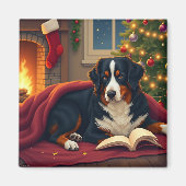 Berner Sennenhund Weihnachtsbettgeschichte Magnet (Vorne)