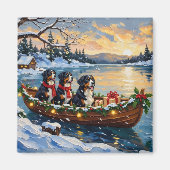 Berner Sennenhund Weihnachtsboot Urlaub Magnet (Vorne)