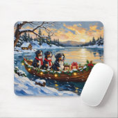 Berner Sennenhund Weihnachtsboot Urlaub Mousepad (Mit Mouse)