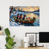 Berner Sennenhund Weihnachtsboot Urlaub Poster (Heimbüro)