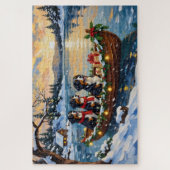 Berner Sennenhund Weihnachtsboot Urlaub Puzzle (Vertikal)