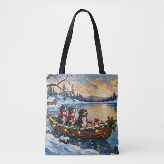 Berner Sennenhund Weihnachtsboot Urlaub Tasche (Vorderseite)