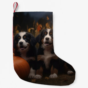 Berner Sennenhund-Welpe Herbstfreude Kürbis Kleiner Weihnachtsstrumpf