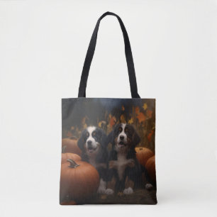 Berner Sennenhund-Welpe Herbstfreude Kürbis Tasche