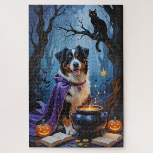 Berner Sennenhund - Whimsical Halloween-Malerei Puzzle