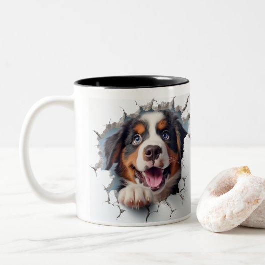 Berner Sennenhund Zweifarbige Tasse (Mit Donut)