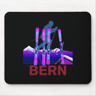 Berner Skifahren und Snowboarden Retro 90er Berner Mousepad
