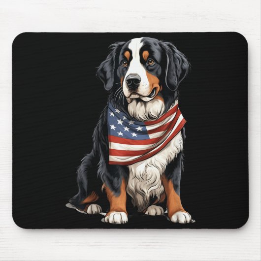 Berner Us Flag Bernese Mountain Dog Owner Mom Dad  Mousepad (Vorne)
